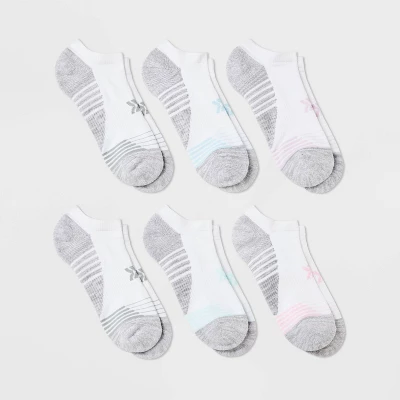 Women's 6pk Cushioned Performance Striped No Show Athletic Socks - All In Motion™ 4-10 - Image 4