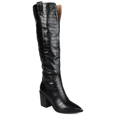 Journee Collection Womens Therese Tru Comfort Foam Wide Calf Stacked Heel Knee High Boots - Image 9