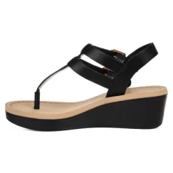 Journee Collection Womens Bianca Tru Comfort Foam Wedge Heel Buckle Sandals