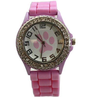 Olivia Pratt Every Day Silicone Paw And Rhinestones Colorful Women Watch - Image 5