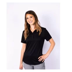 Cutter & Buck Prospect Textured Stretch Womens Short Sleeve Polo Shirt