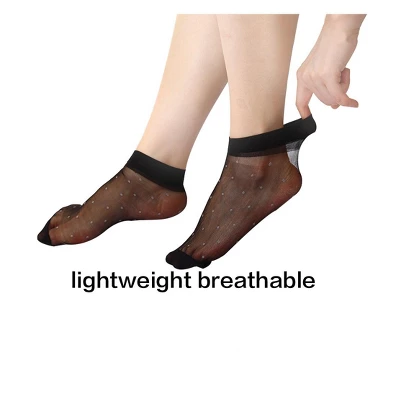 Allegra K Women's Socks Elastic Sheer Polka Dots Ankle Socks Lightweight 10 Pairs - Image 3